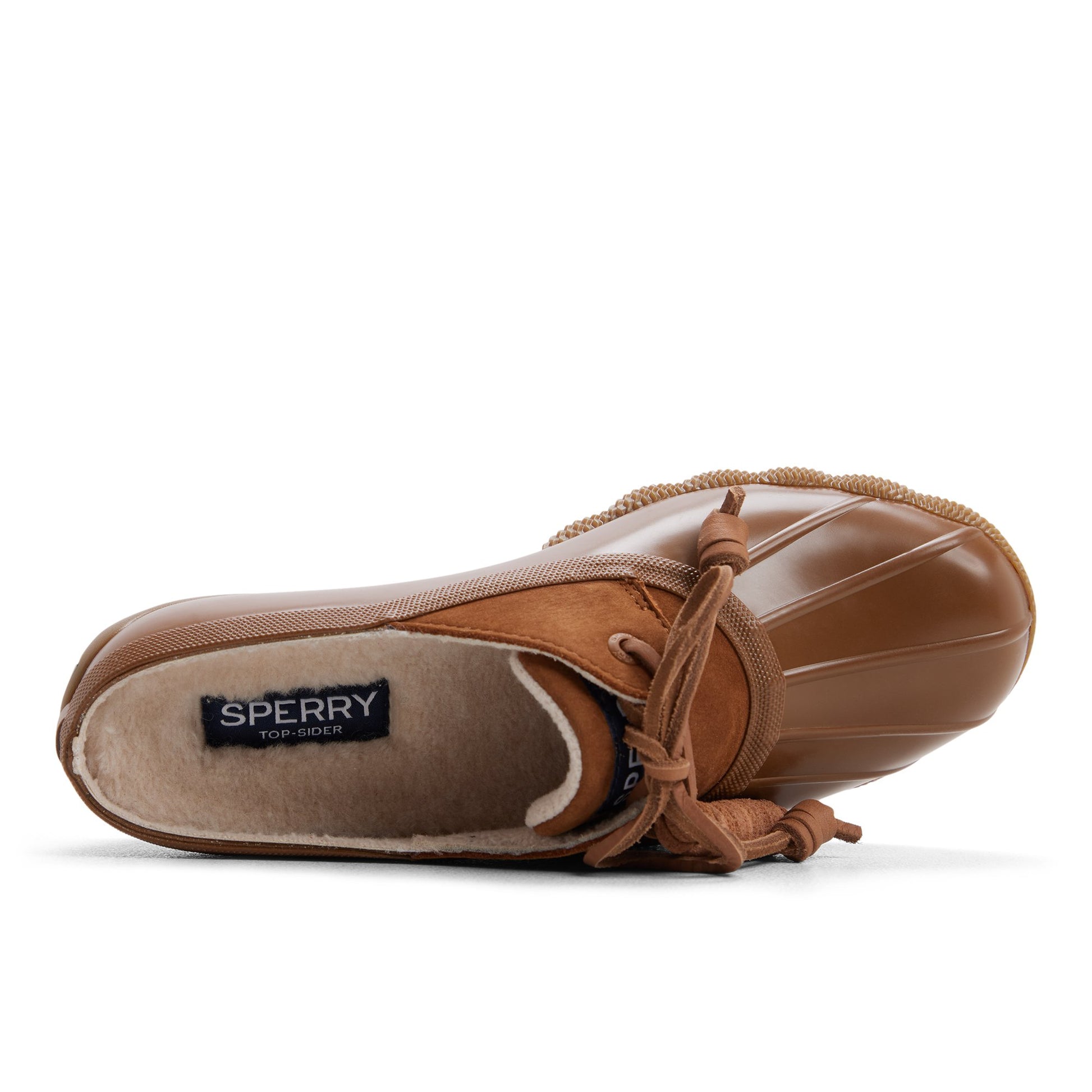 Top-down view of the Tan Saltwater™ Duck Mule Clog Duck Mule Shoes