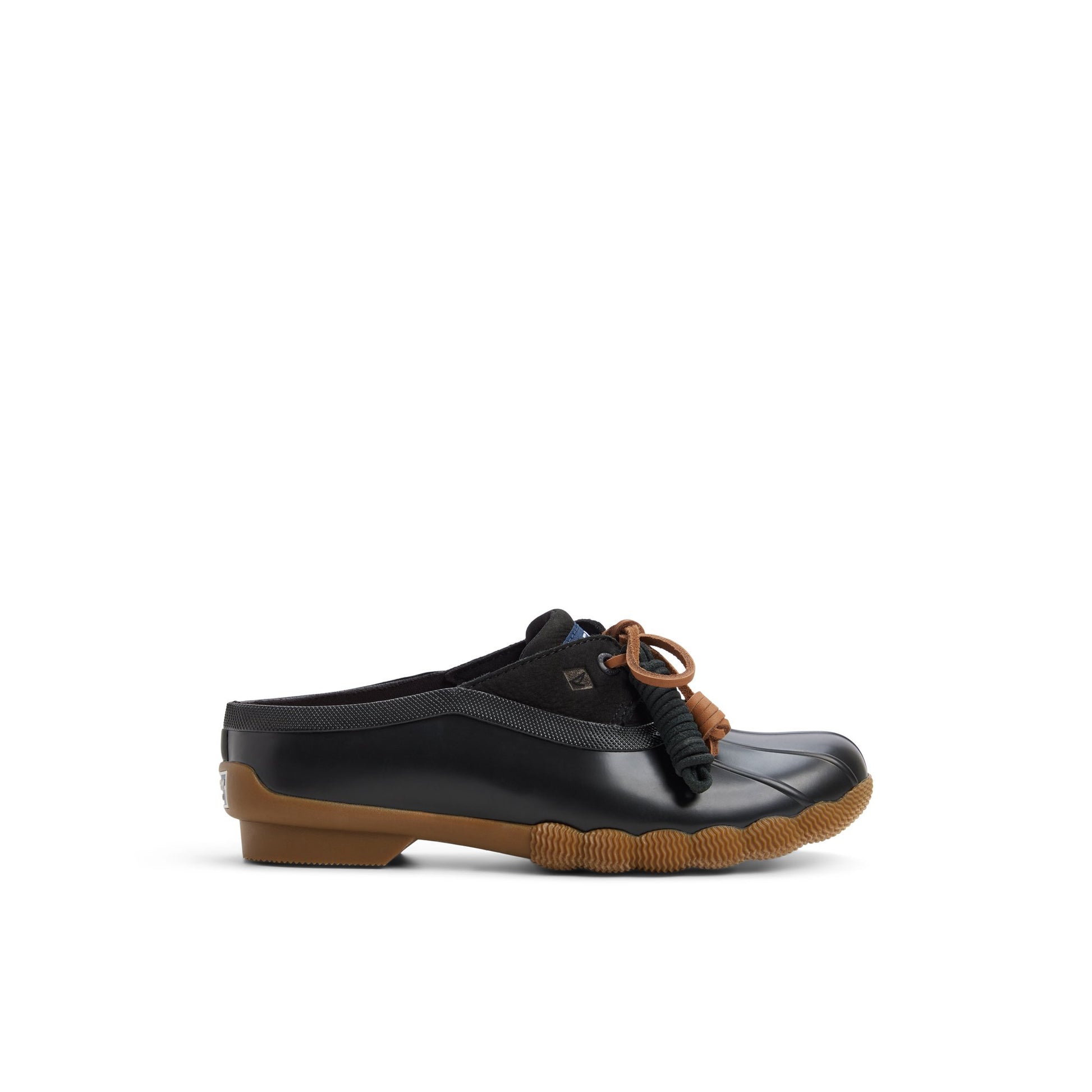 Main View of Black Saltwater™ Duck Mule Clog Duck Mule Shoes for Womens
