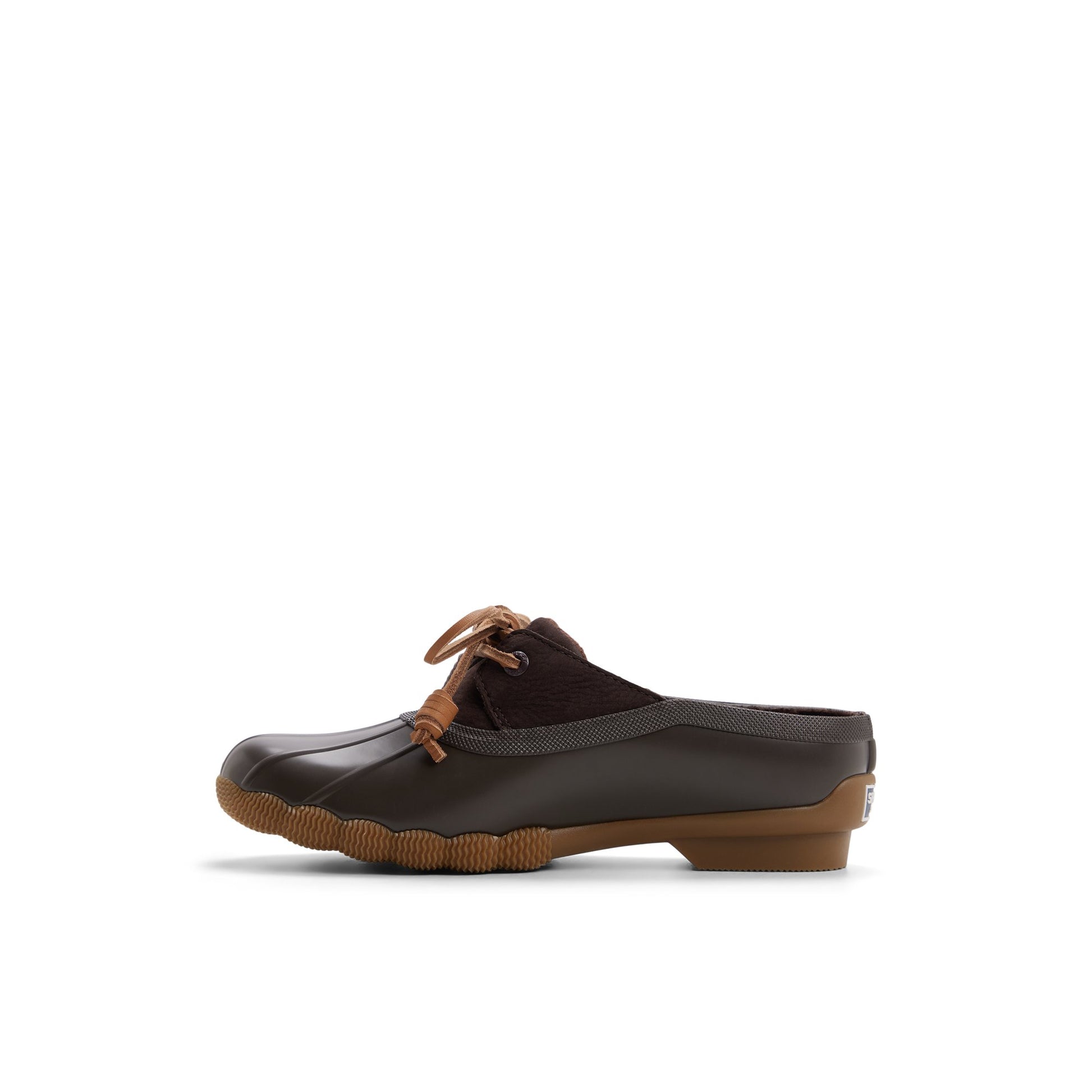 Three-quarter angle of Dark brown Saltwater™ Duck Mule Clog Duck Mule Shoes's back side
