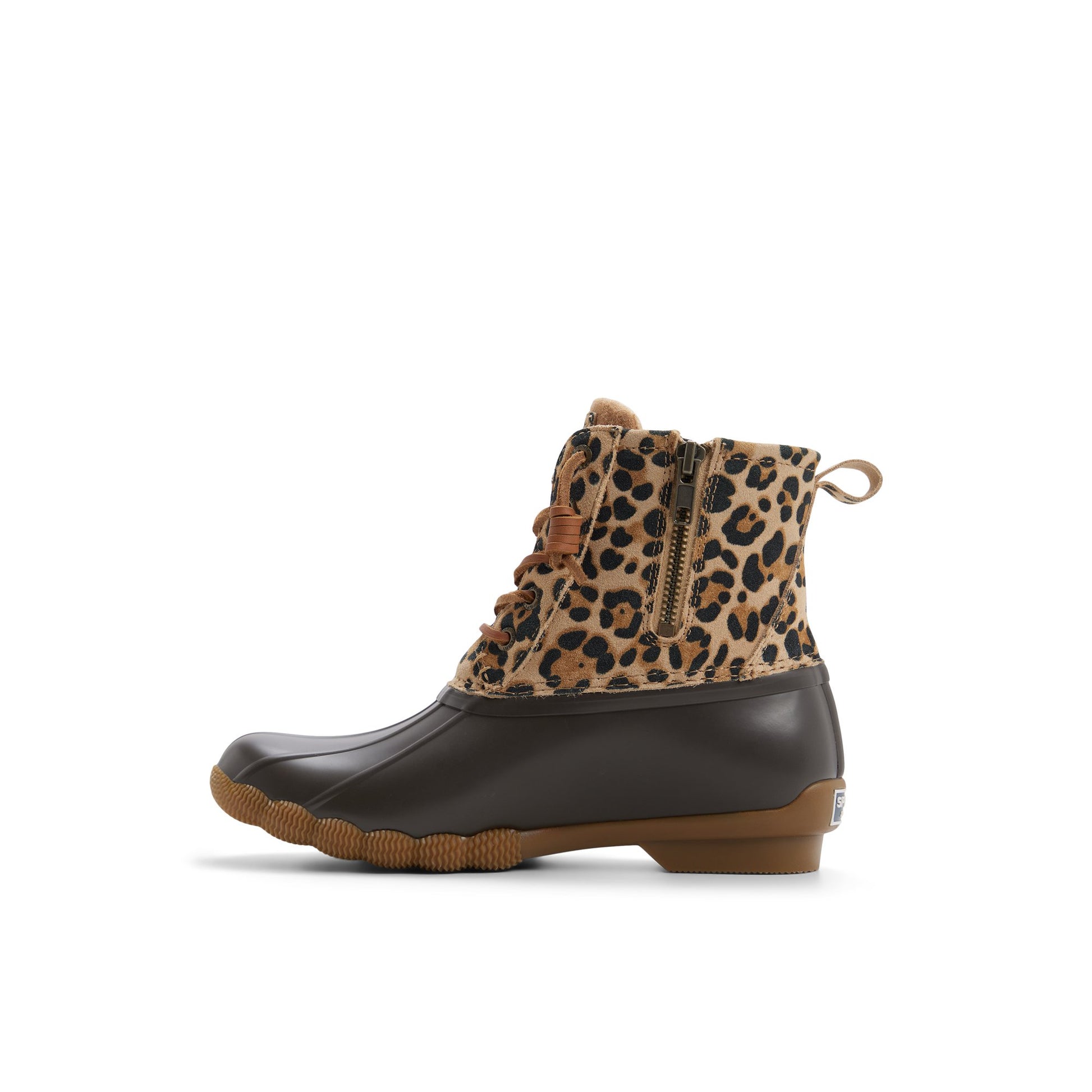 Three-quarter angle of Brown primary - multi Saltwater™ Duck Lug Boot Duck Boots's back side