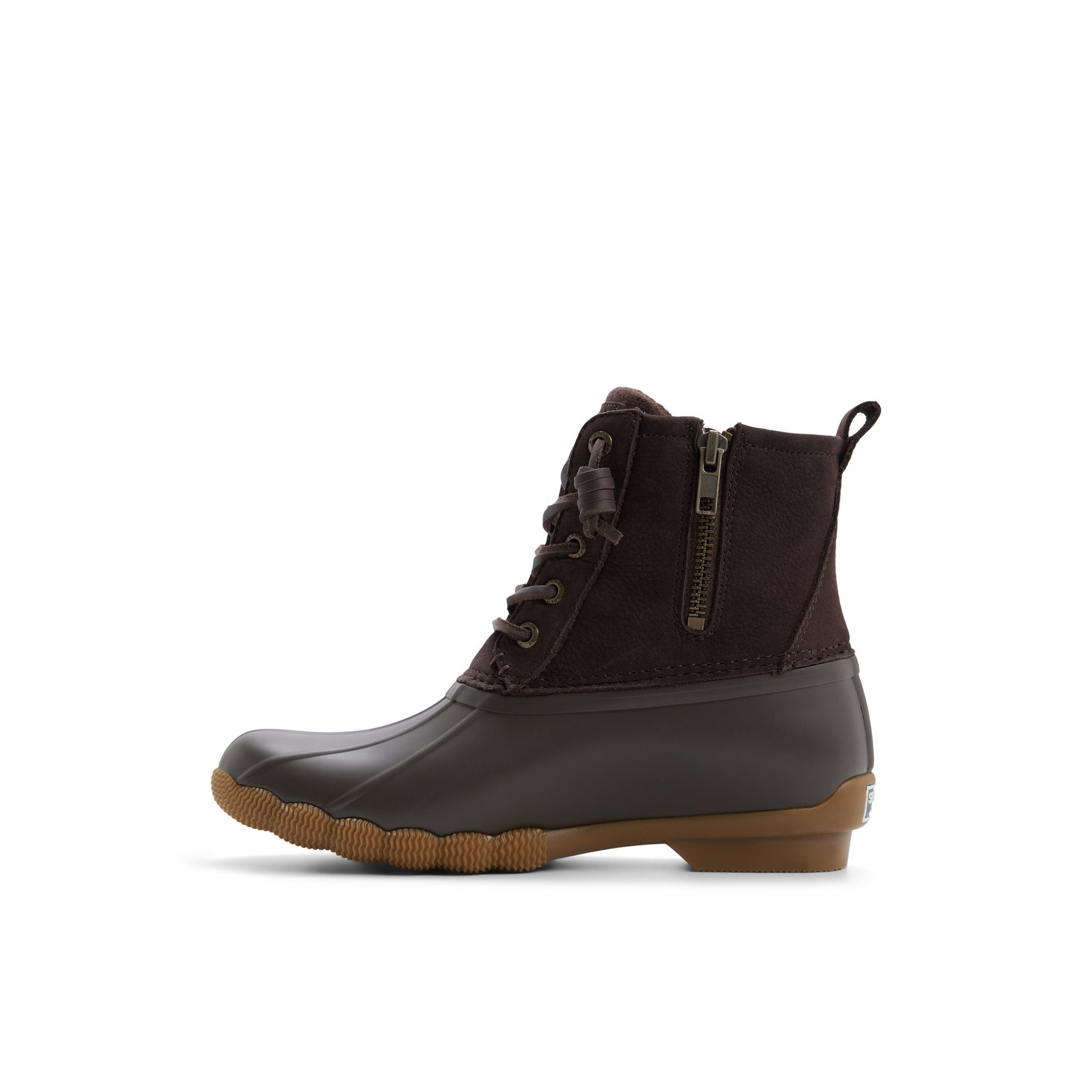 Three-quarter angle of Dark brown Saltwater™ Duck Lug Boot Duck Boots's back side
