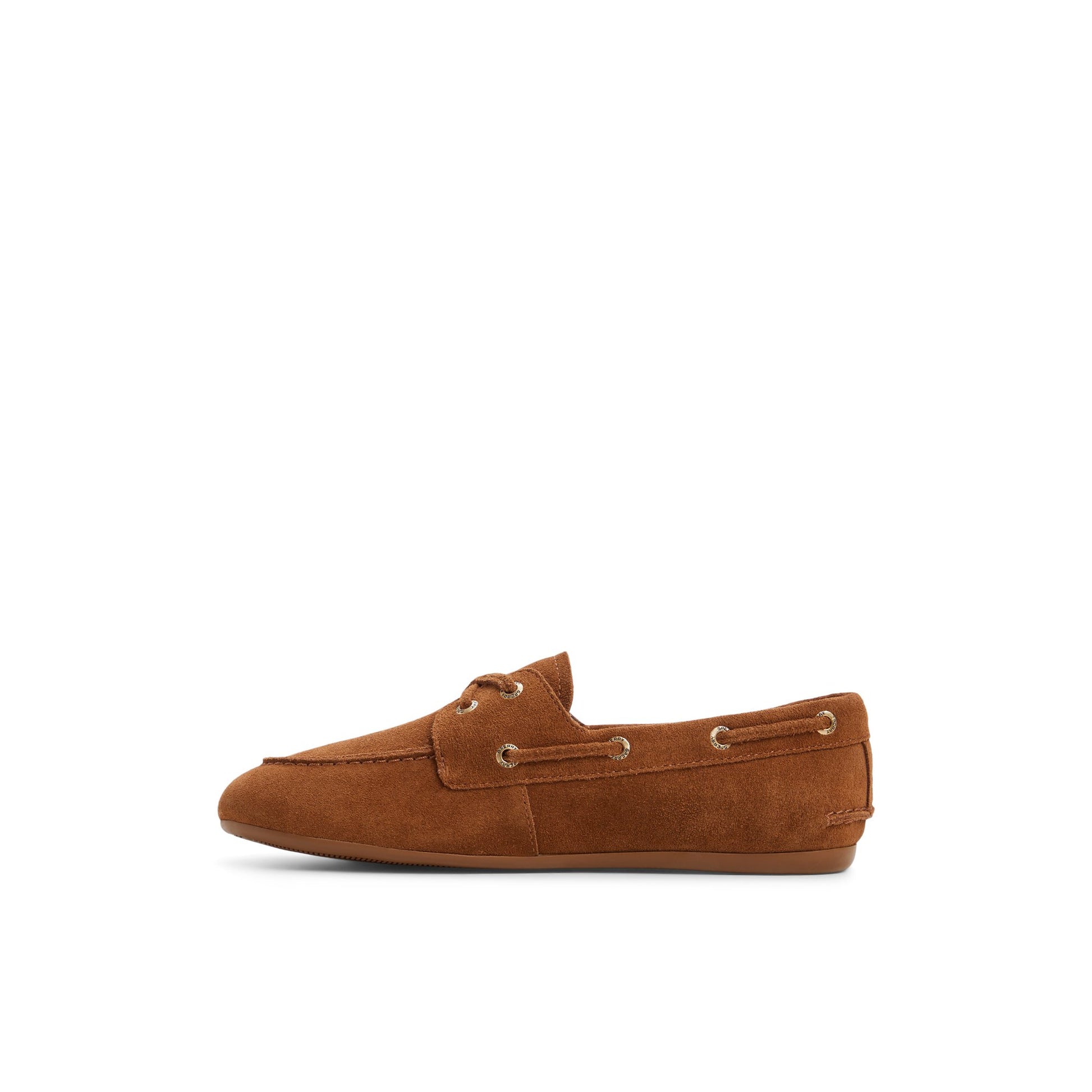 Three-quarter angle of Tan Slim Boat Shoe Boat Shoe's back side