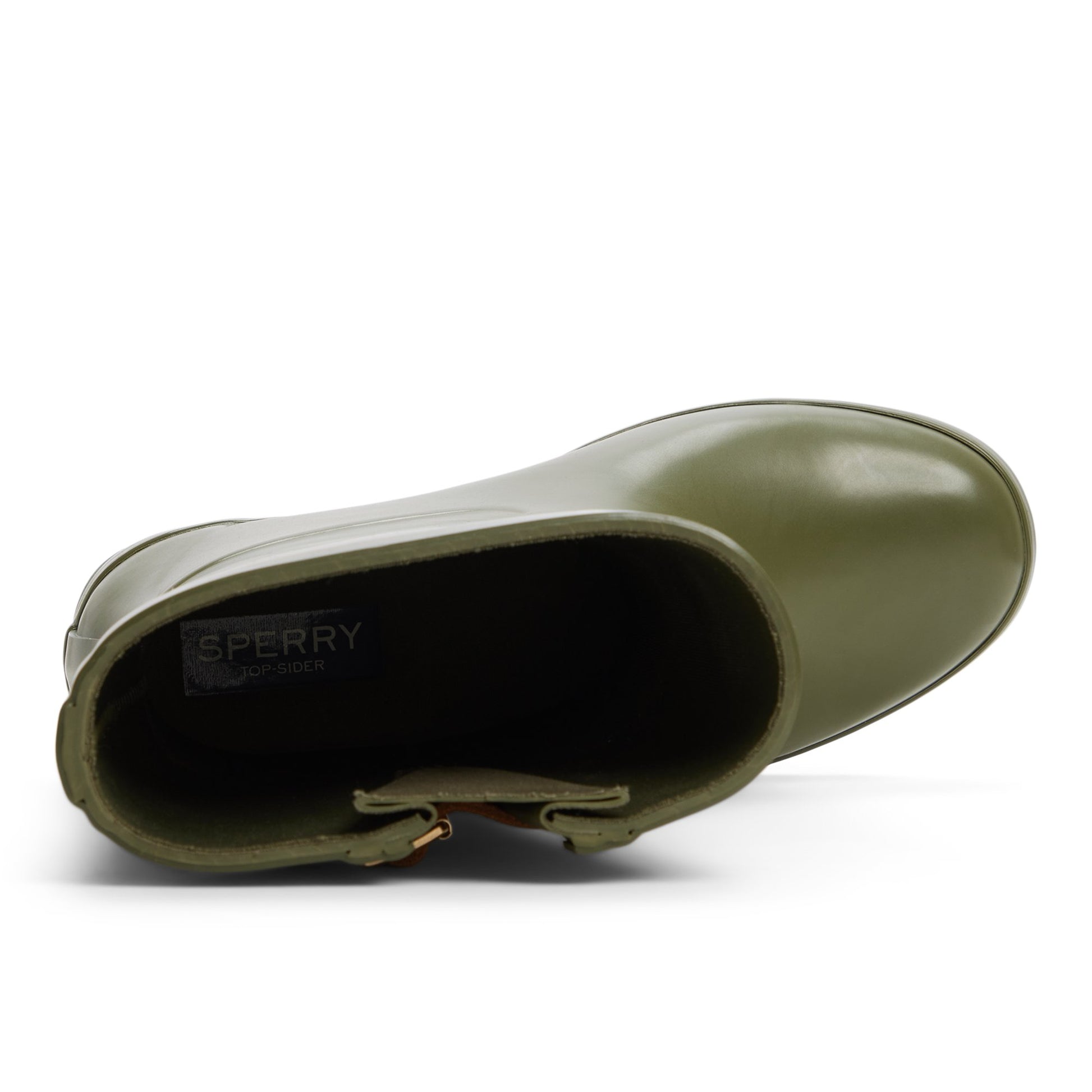 Top-down view of the Khaki Drizzle Mid Calf Rain Boot Rain Boots