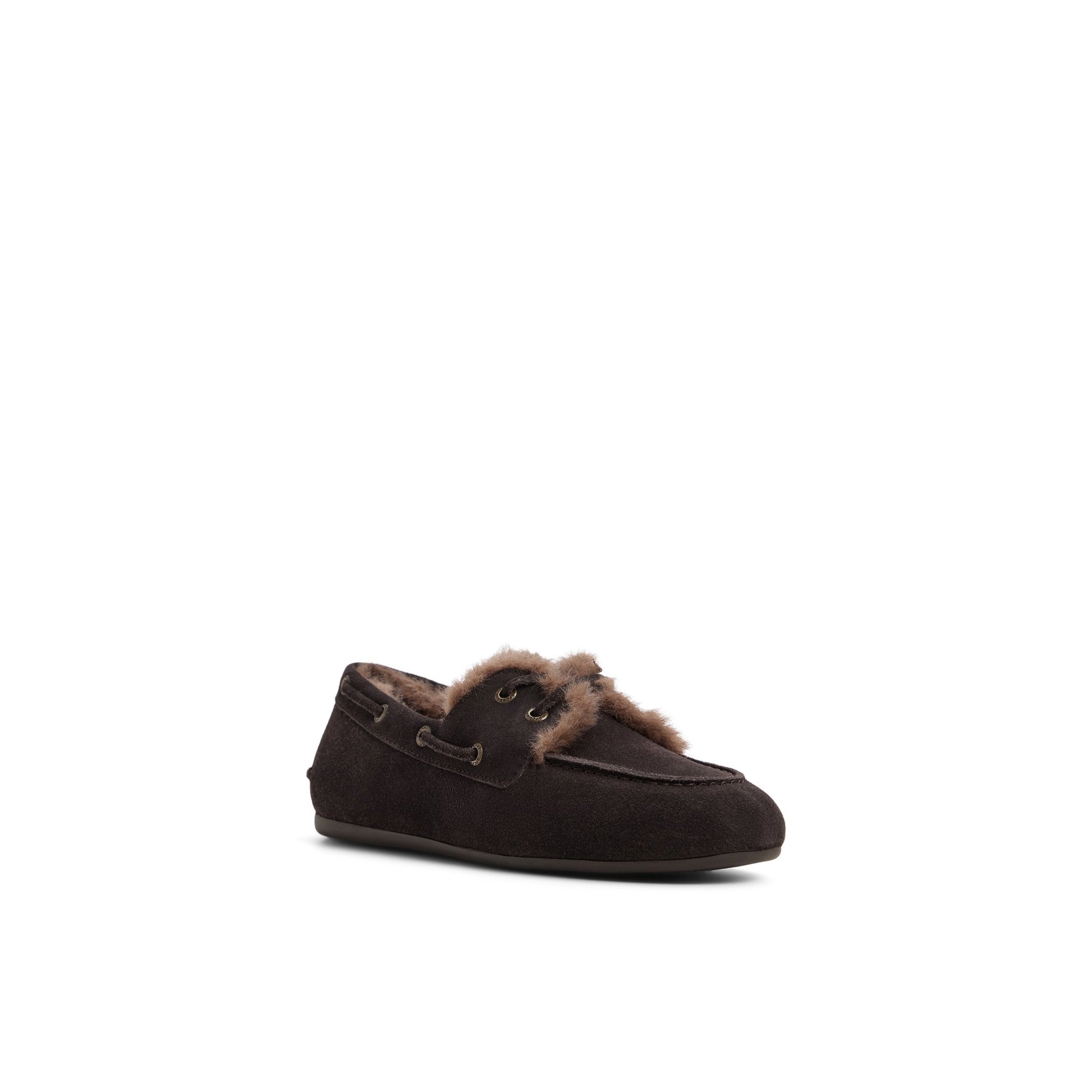 Side view of Dark brown Slim Boat Shoe Boat Shoe