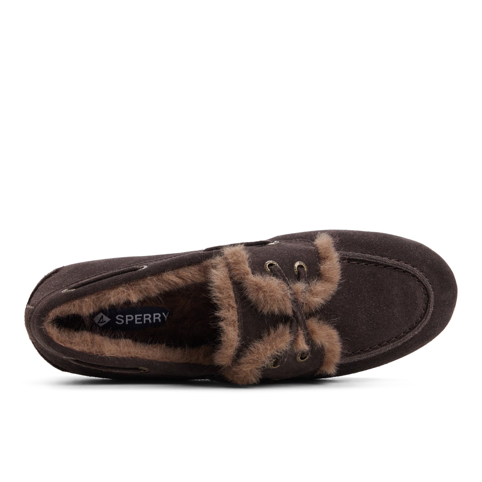 Top-down view of the Dark brown Slim Boat Shoe Boat Shoe