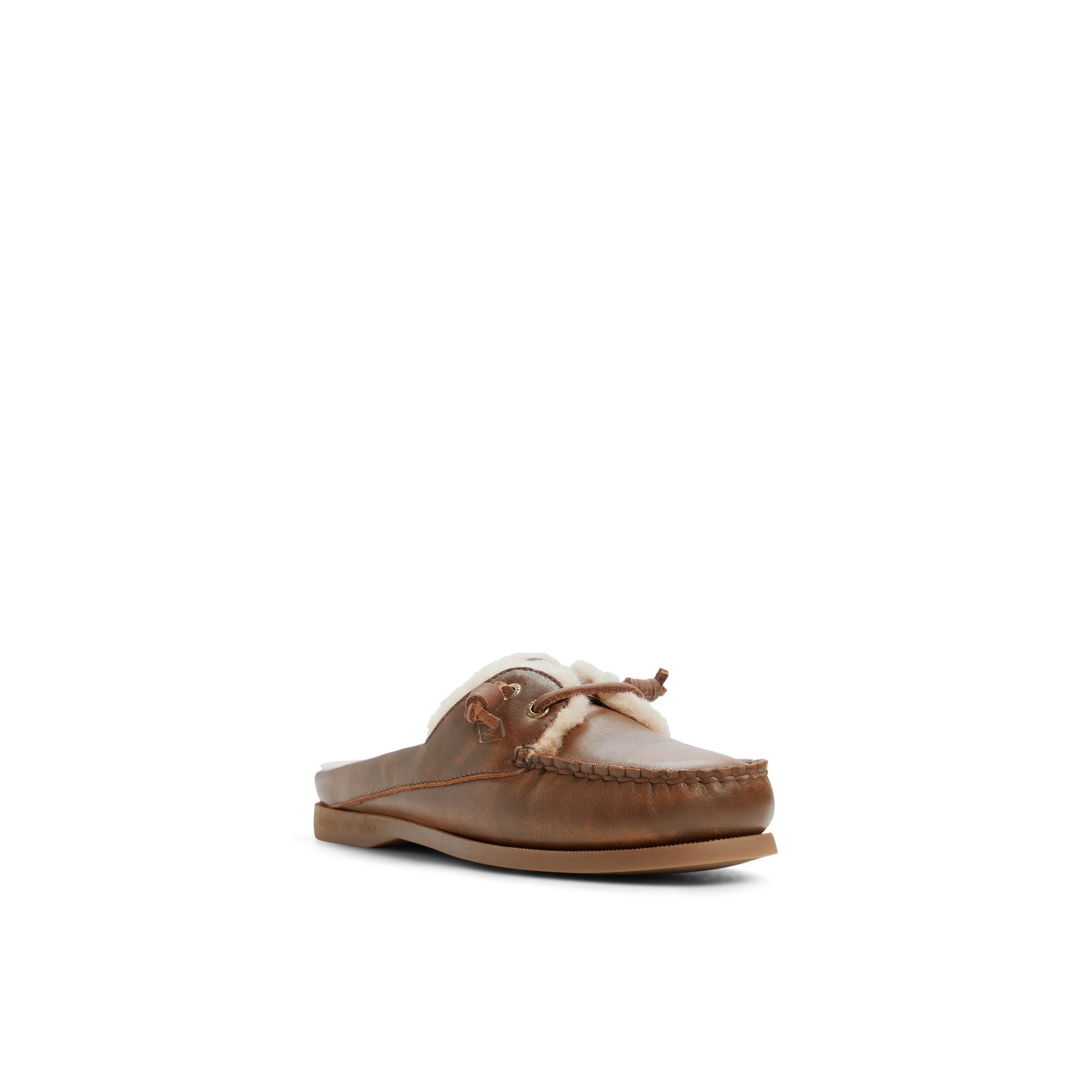 Side view of Brown Authentic Original™ Mule Boat Shoe Mule