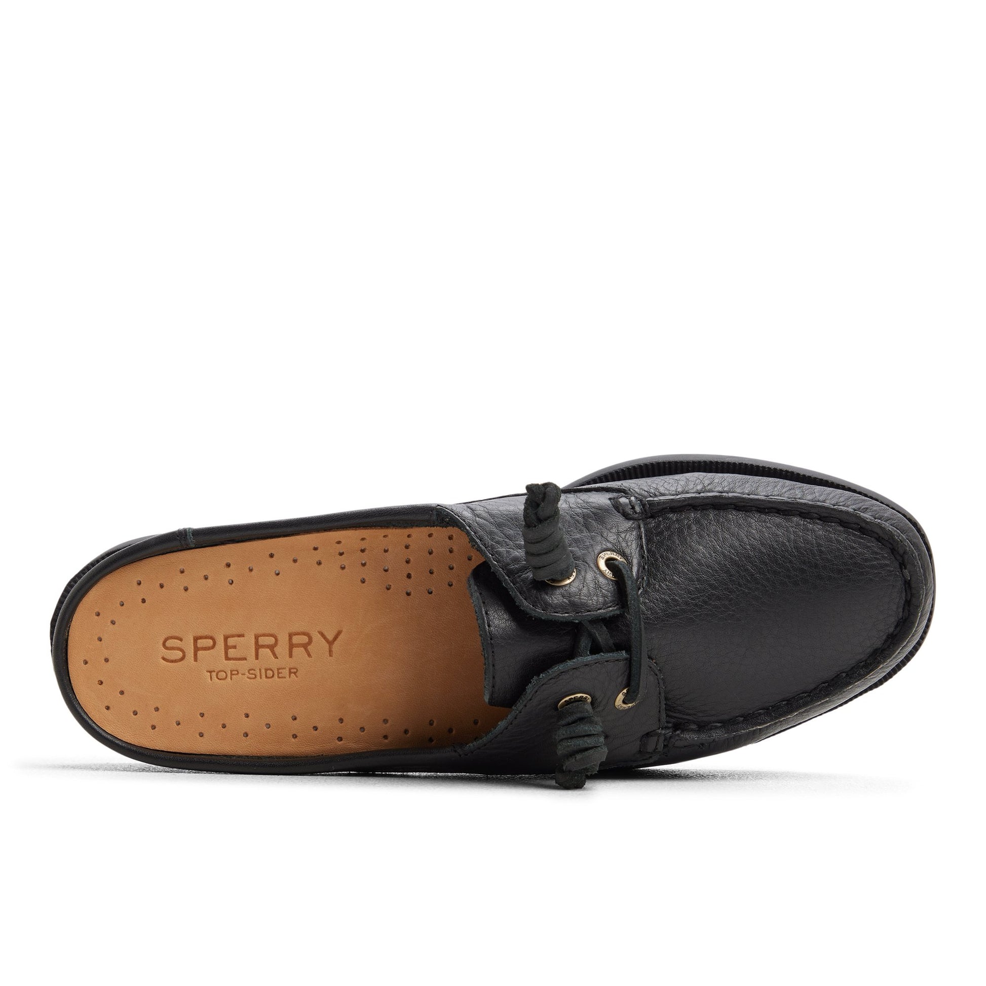 Top-down view of the Black Authentic Original™ Mule Boat Shoe Mule