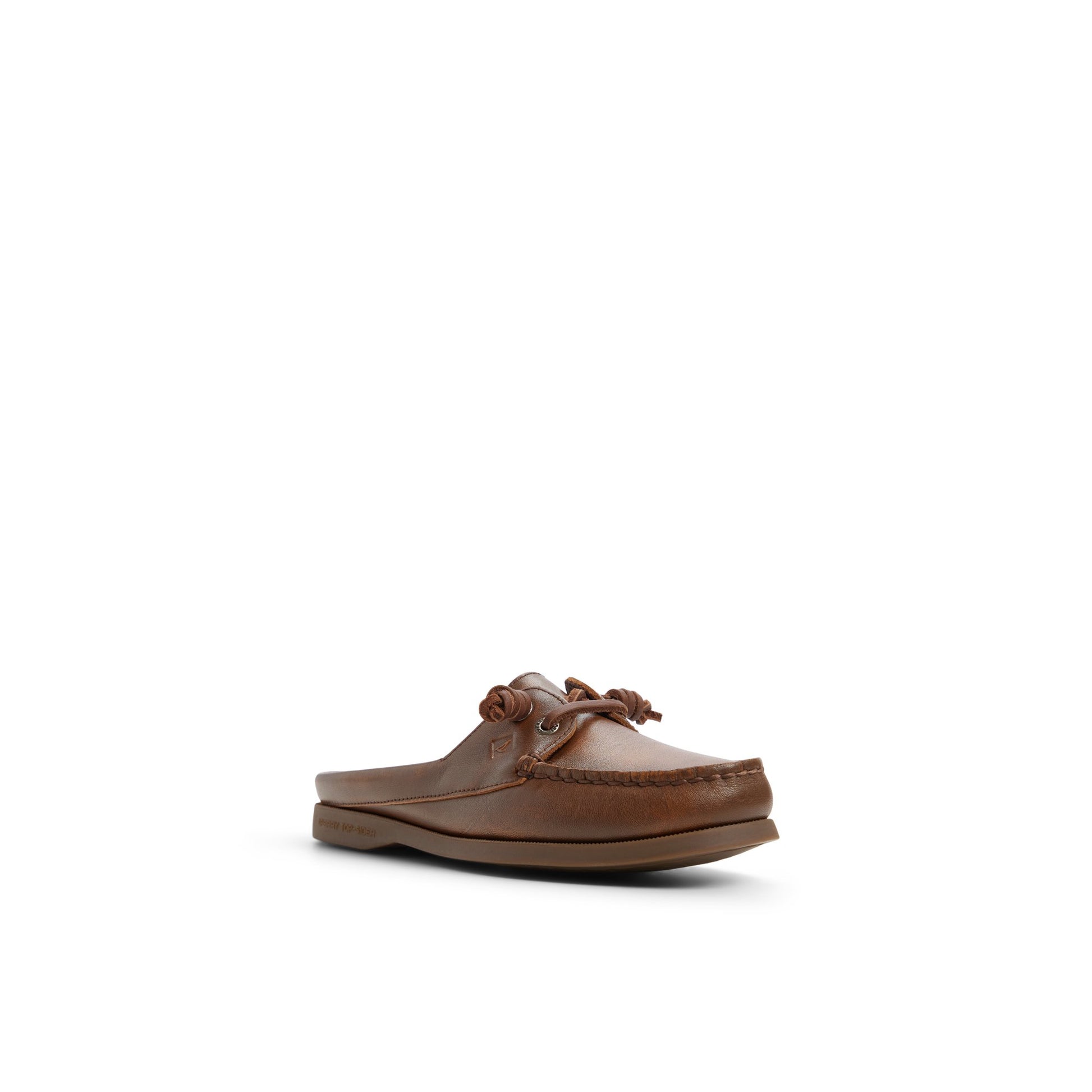Side view of Brown Authentic Original™ Mule Boat Shoe Mule