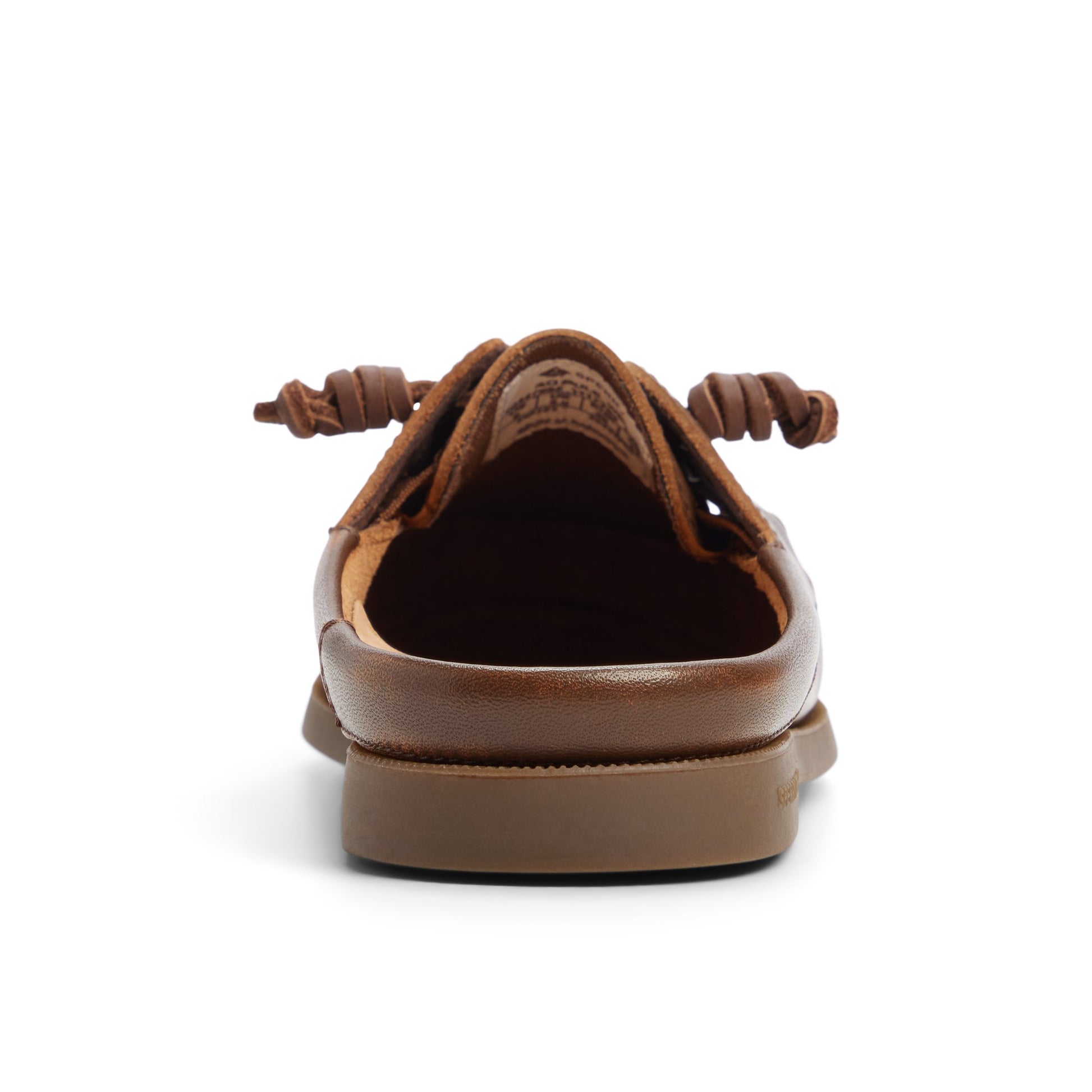 Three-quarter angle of Brown Authentic Original™ Mule Boat Shoe Mule's front side