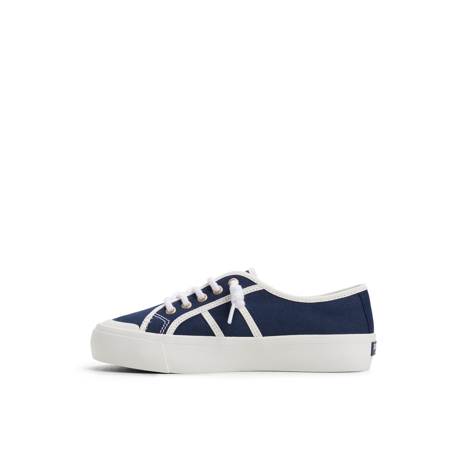 Three-quarter angle of Navy Pierwave 2 Platform Sneaker Low Top Sneakers's back side