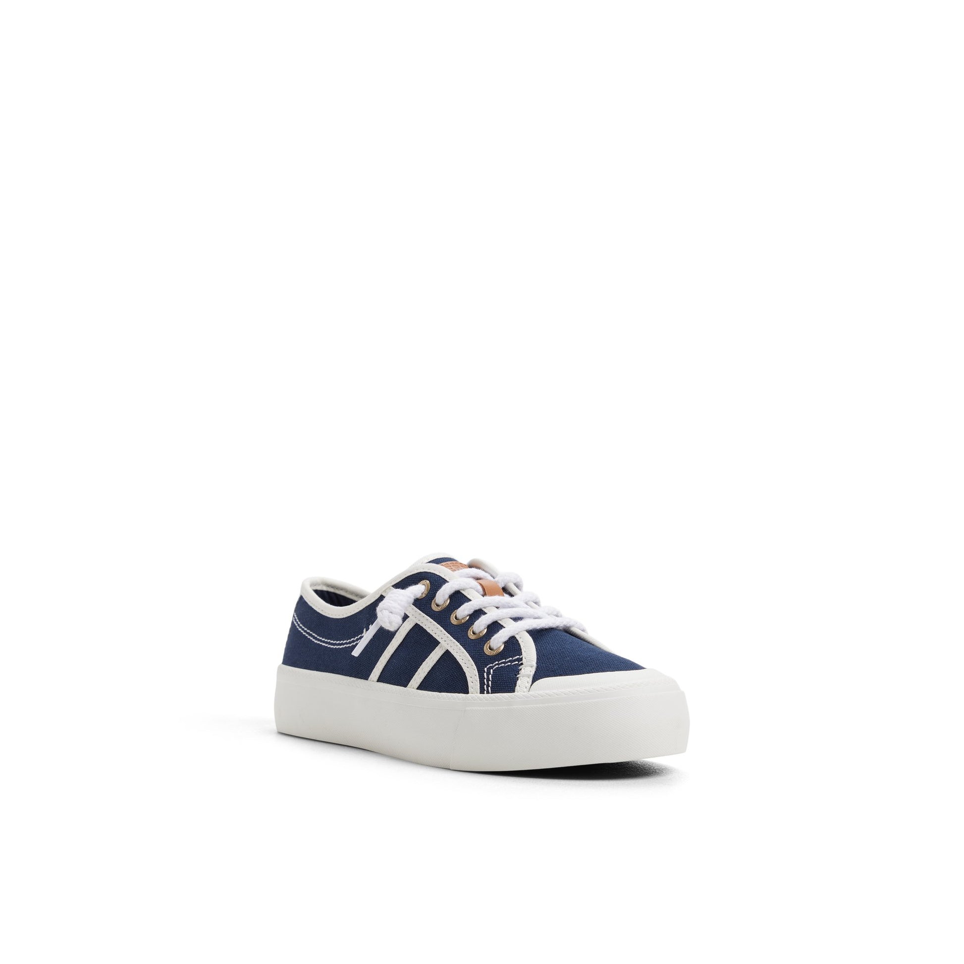 Side view of Navy Pierwave 2 Platform Sneaker Low Top Sneakers