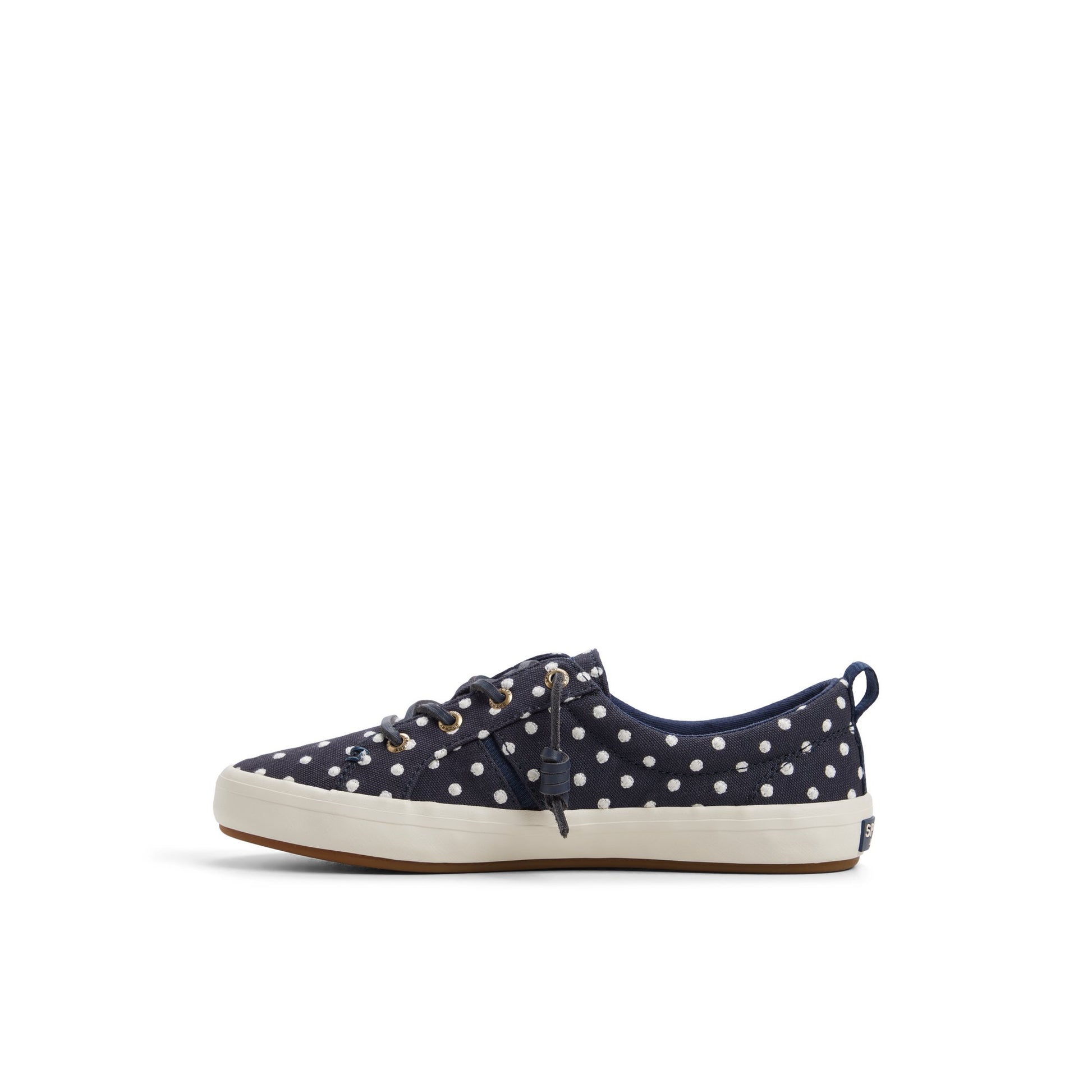 Three-quarter angle of White/navy Crest Wave Sneaker Low Top Sneakers's back side