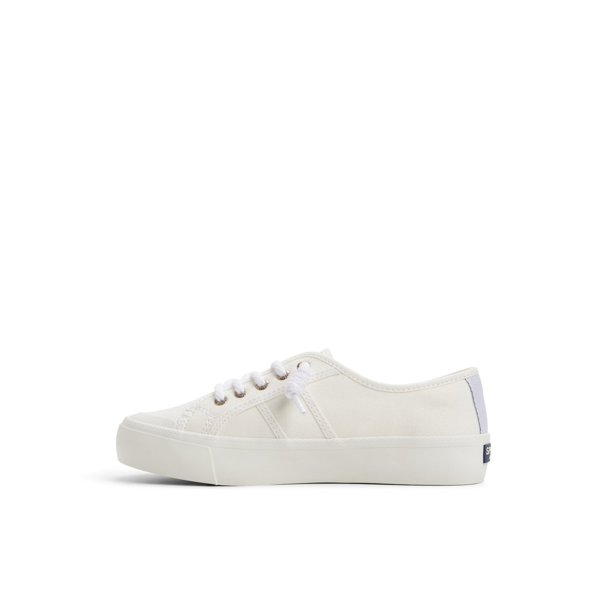 Three-quarter angle of White Pierwave 2 Platform Sneaker Low Top Sneakers's back side