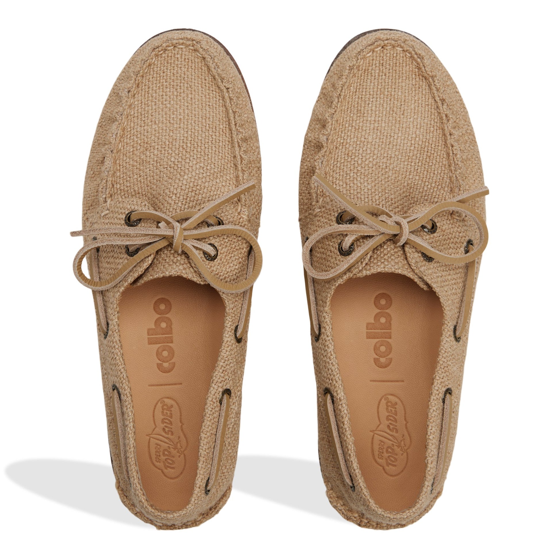 Vue de dessus de la Sable Sperry x Colbo Authentic Original™ 2-Eye Boat Shoe