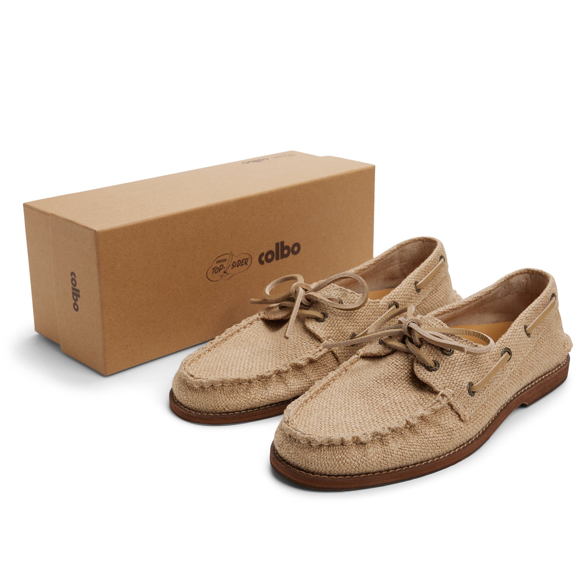 Vue de la semelle de Sable Sperry x Colbo Authentic Original™ 2-Eye Boat Shoe