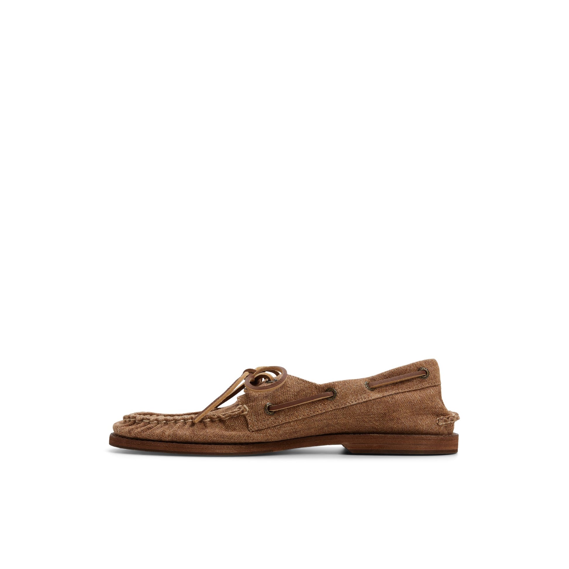 Three-quarter angle of Washed Linen Sperry x Colbo Authentic Original™ 2-Eye Boat Shoe 's back side