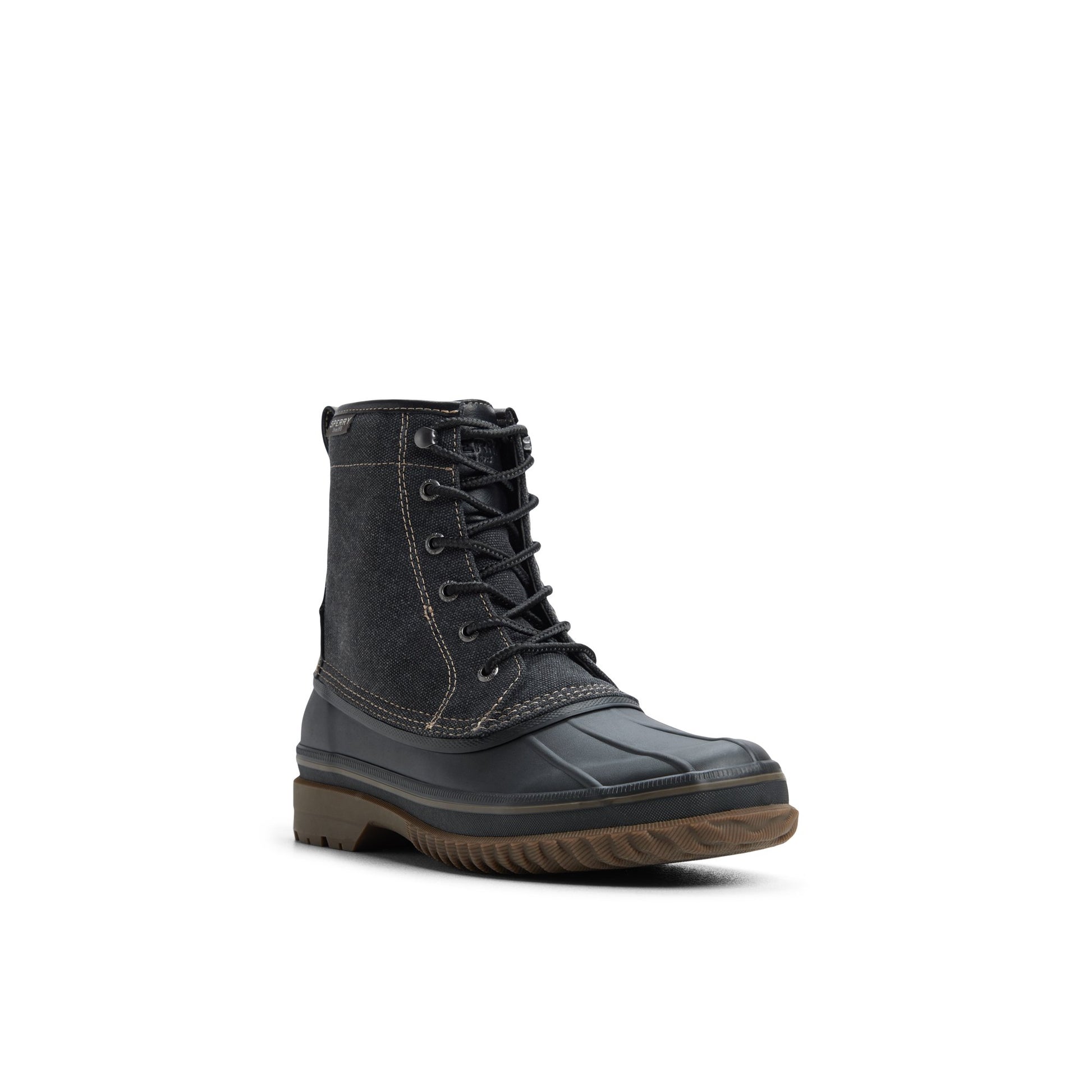 Side view of Open black Drake Boot Duck Boots