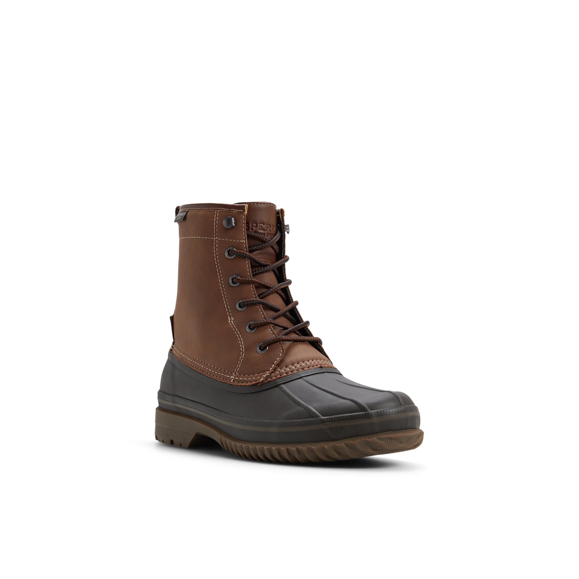 Side view of Medium brown Drakeboot tl_mm Duck Boots