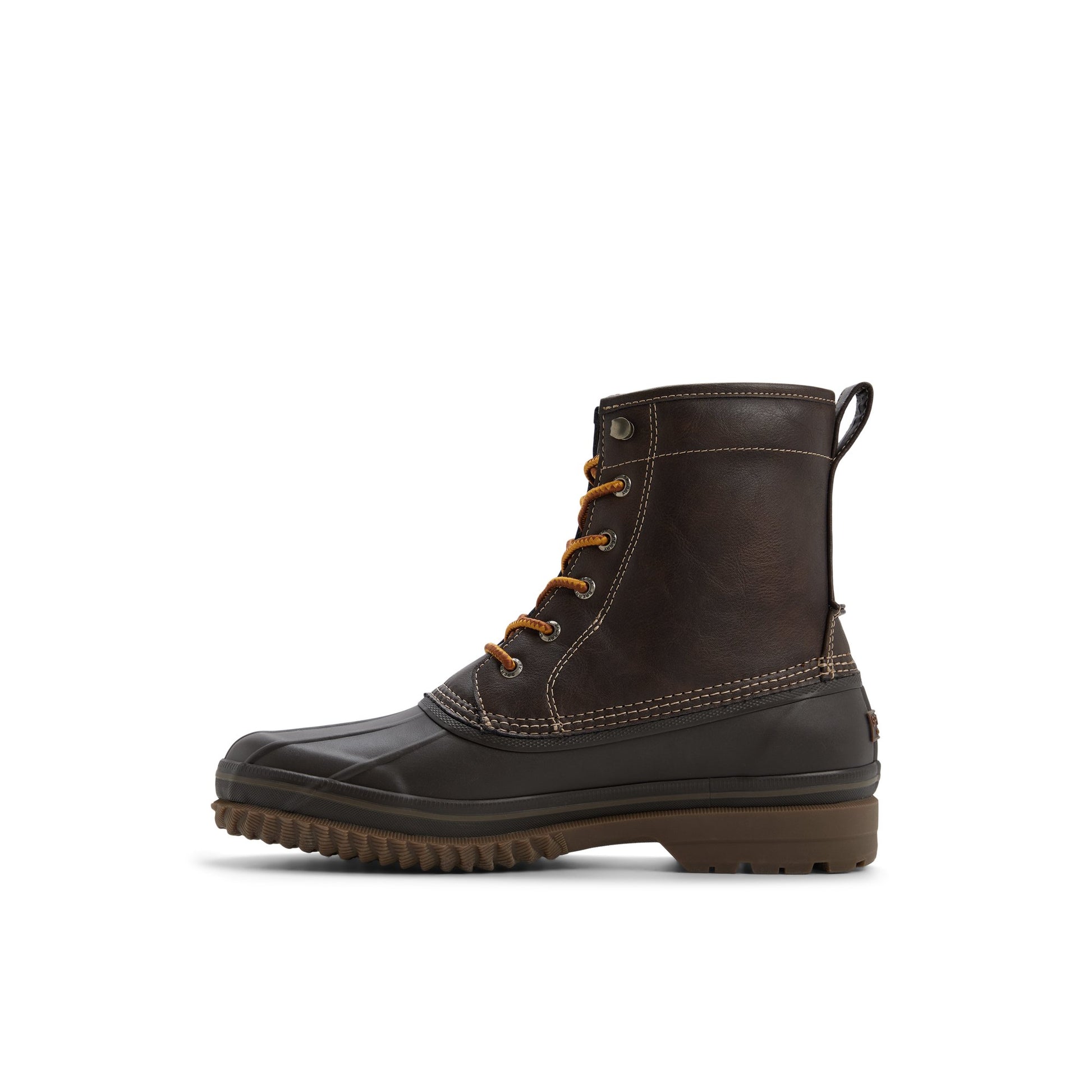 Three-quarter angle of Dark brown Drakeboot tl_mm Duck Boots's back side