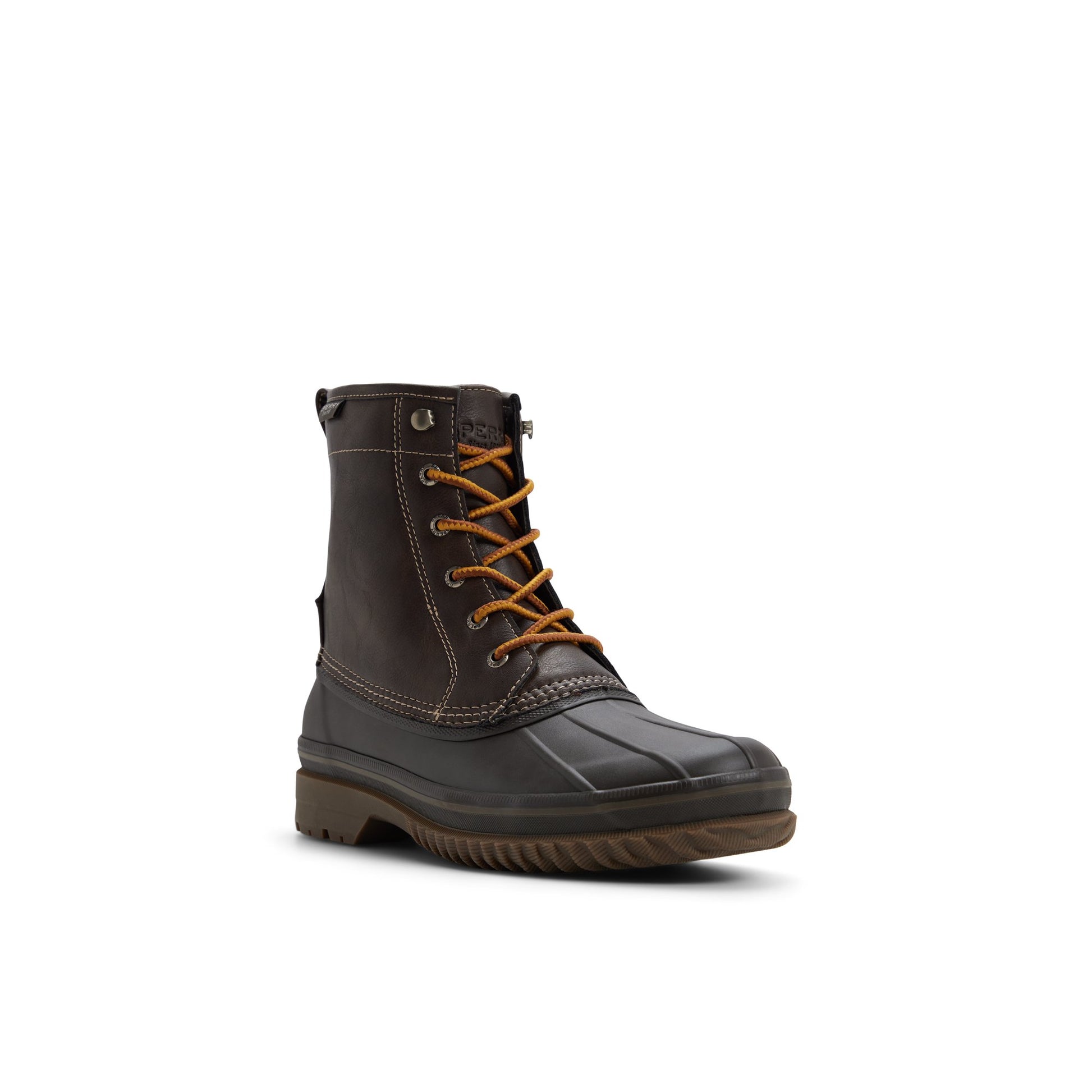 Side view of Dark brown Drakeboot tl_mm Duck Boots