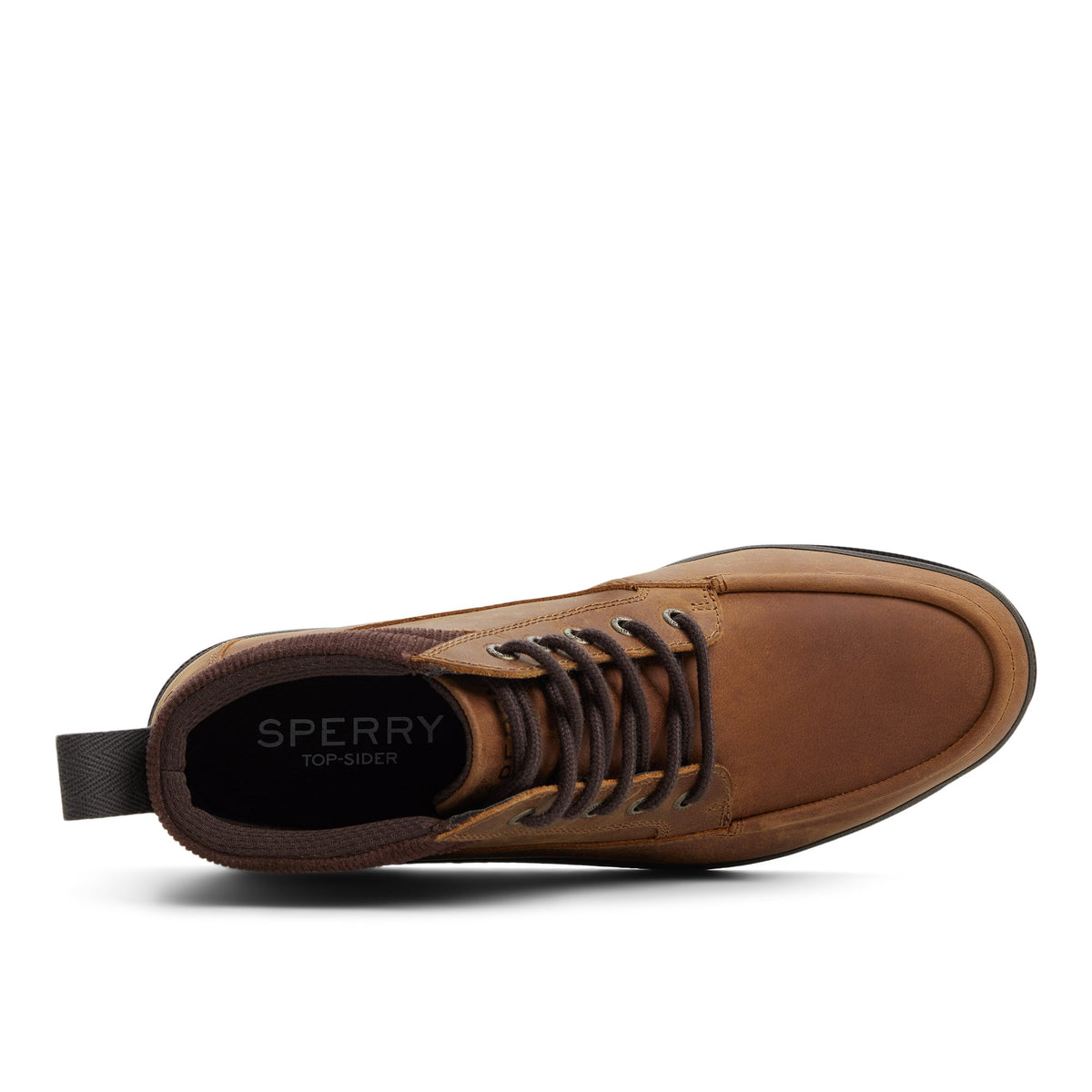 Top-down view of the Taupe Tour Moc Mid Top Sneaker Chukka Boots