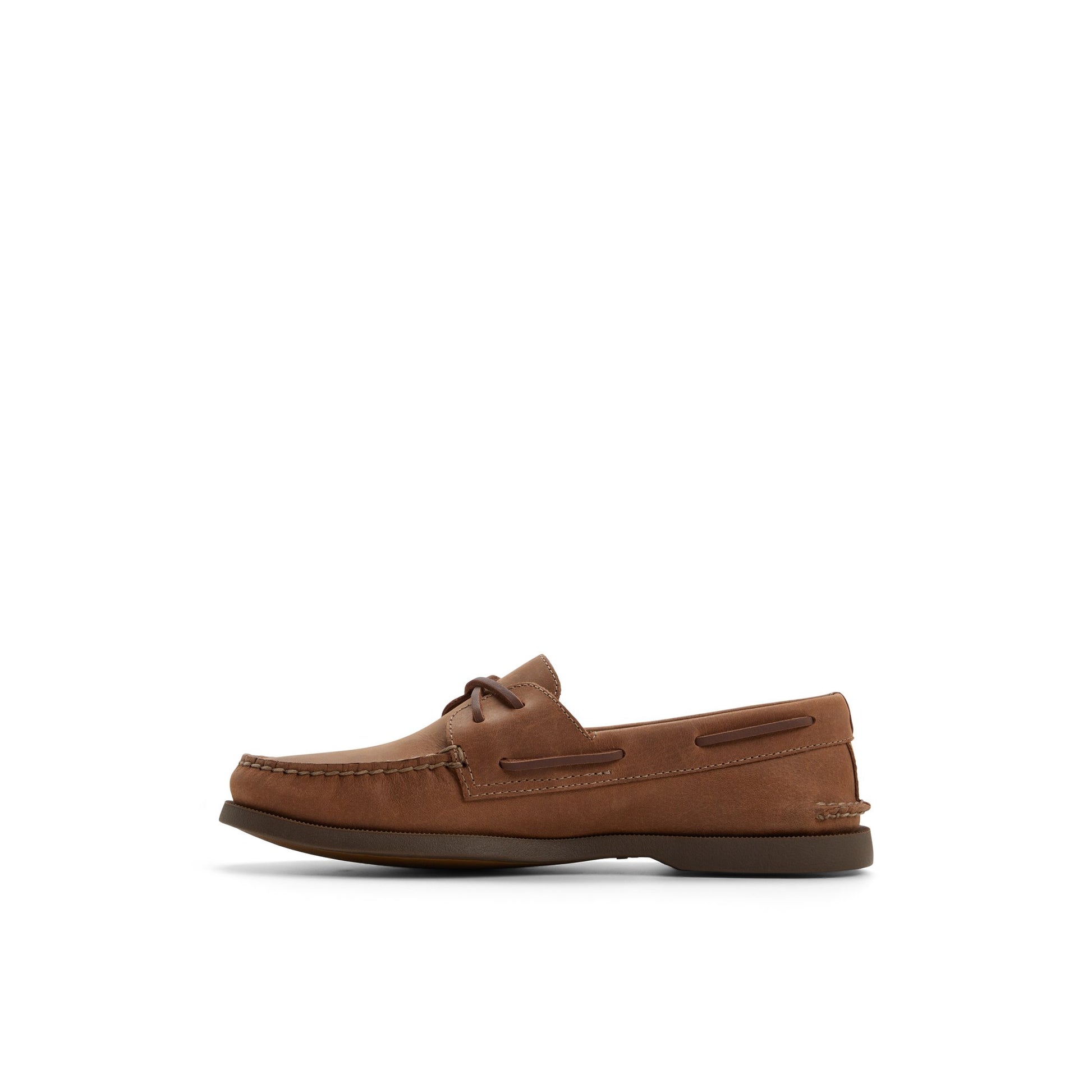 Three-quarter angle of Taupe Authentic Original™ 2-Eye Cross Lace Boat Shoe Boat Shoe's back side