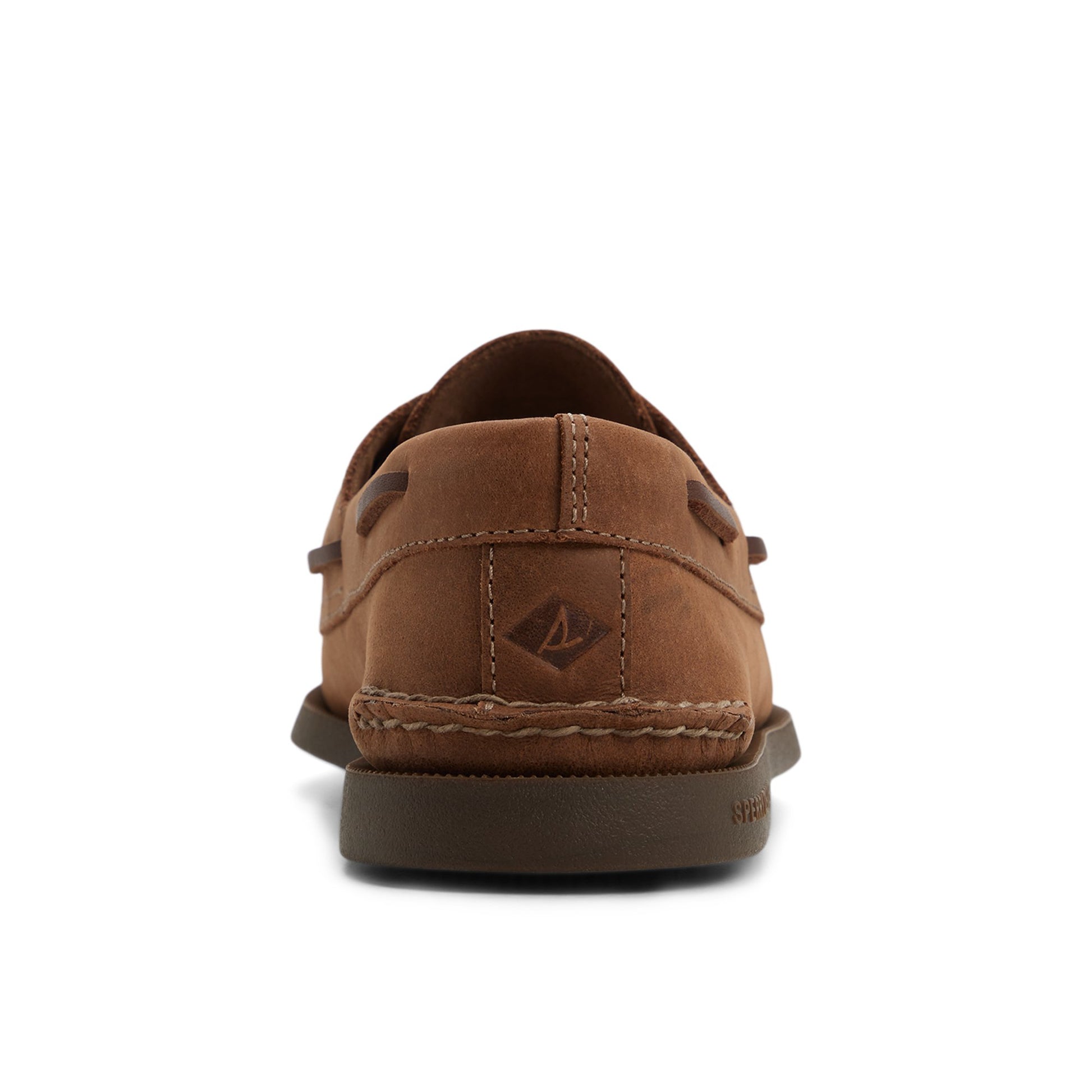 Three-quarter angle of Taupe Authentic Original™ 2-Eye Cross Lace Boat Shoe Boat Shoe's front side