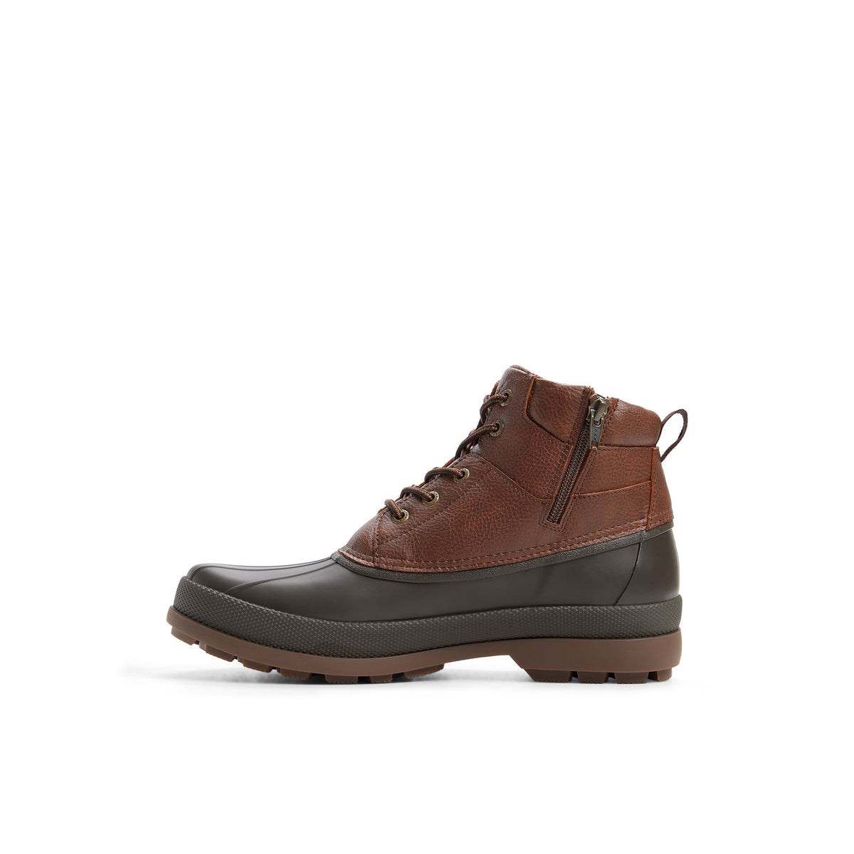 Three-quarter angle of Dark brown Costco Coldbay Duck Boot Duck Boots's back side