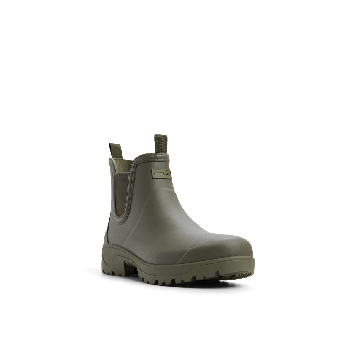 Side view of Olive Cloudburst_mm Rain Boots