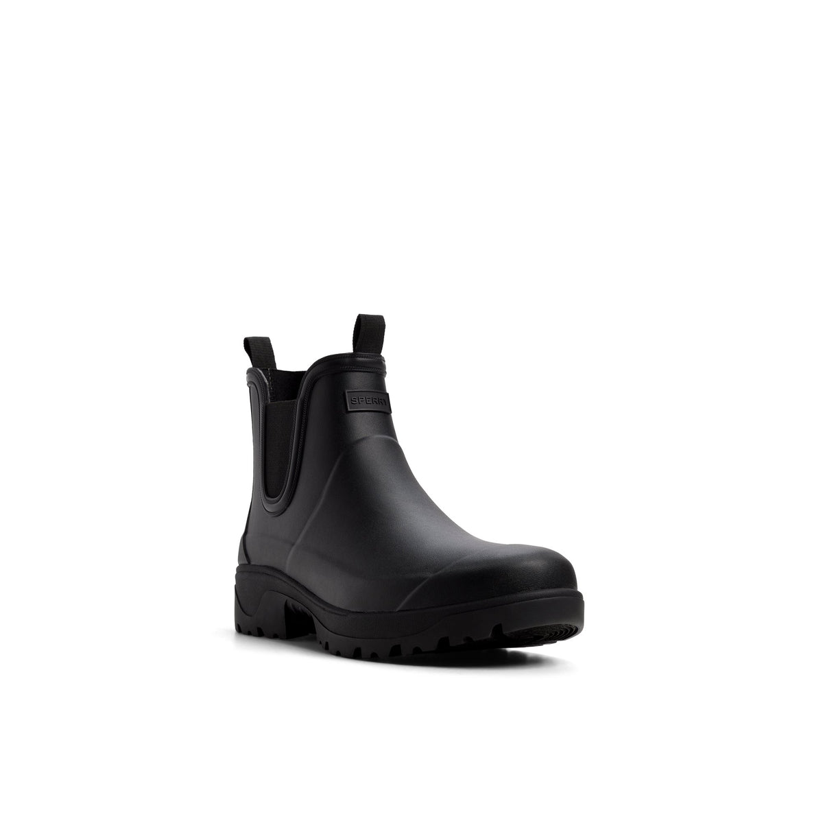 Side view of Black Cloudburst_mm Rain Boots