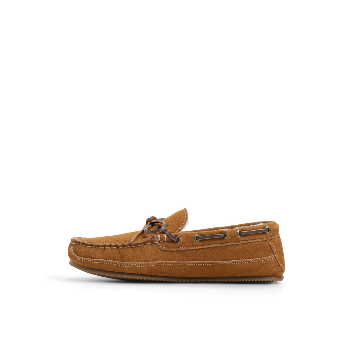 Three-quarter angle of Tan Muskoka Warm Lined 1-Eye Slipper 's back side