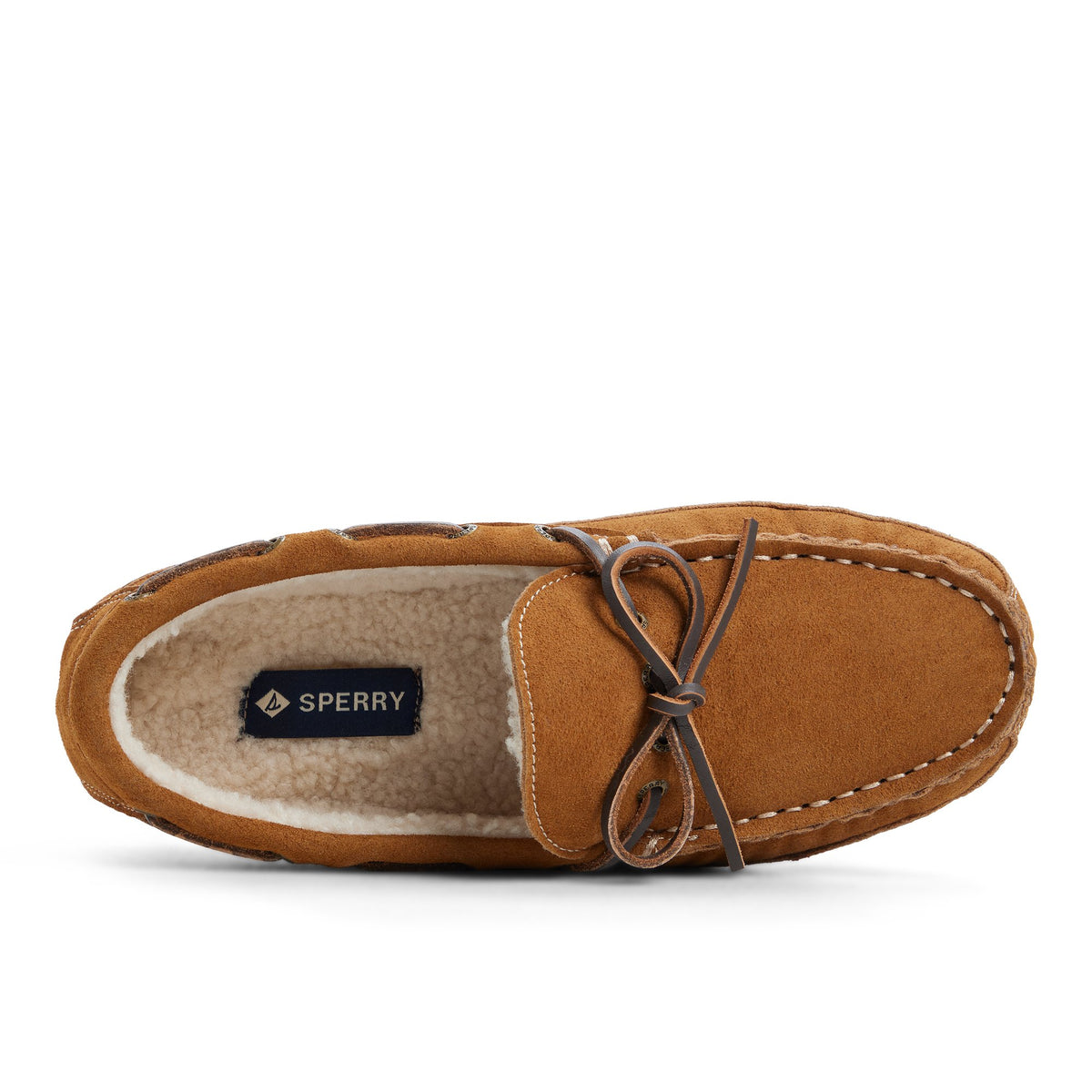 Top-down view of the Tan Muskoka Warm Lined 1-Eye Slipper
